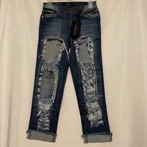GJG Boyfriend Ripped Cropped Jeans - NWT